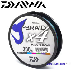 Шнур Daiwa J-Braid X4E Multicolor размотка 300м разноцветный